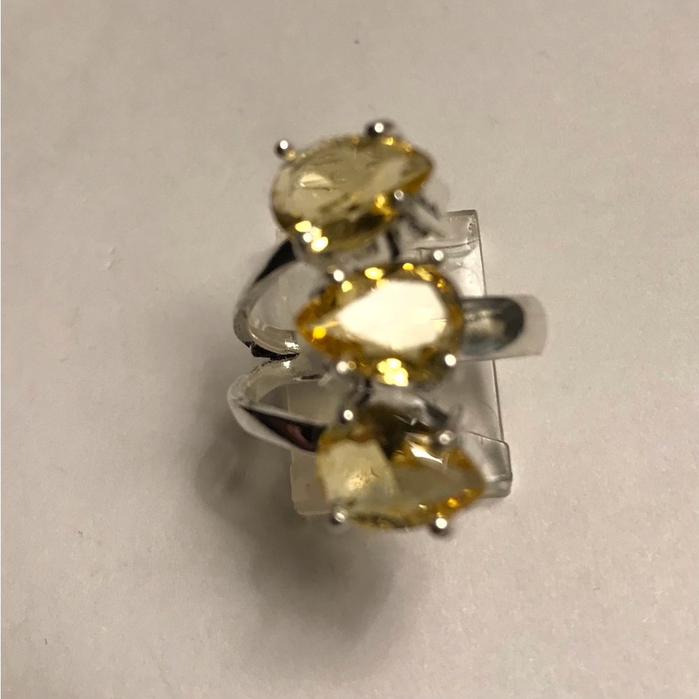 Citrine Stamped 925 Sterling Silver Ring